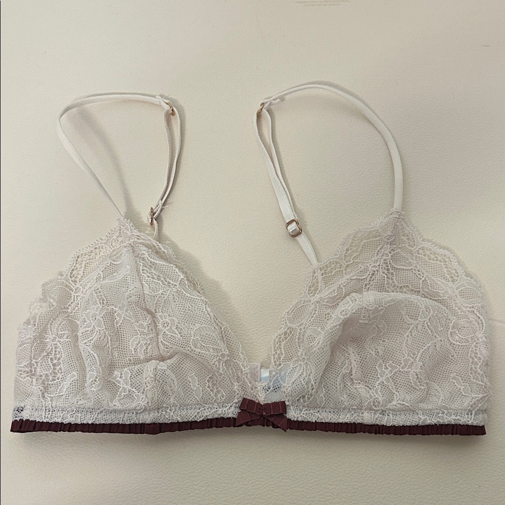 Eberjey Lace Bralette in Cream and Brown